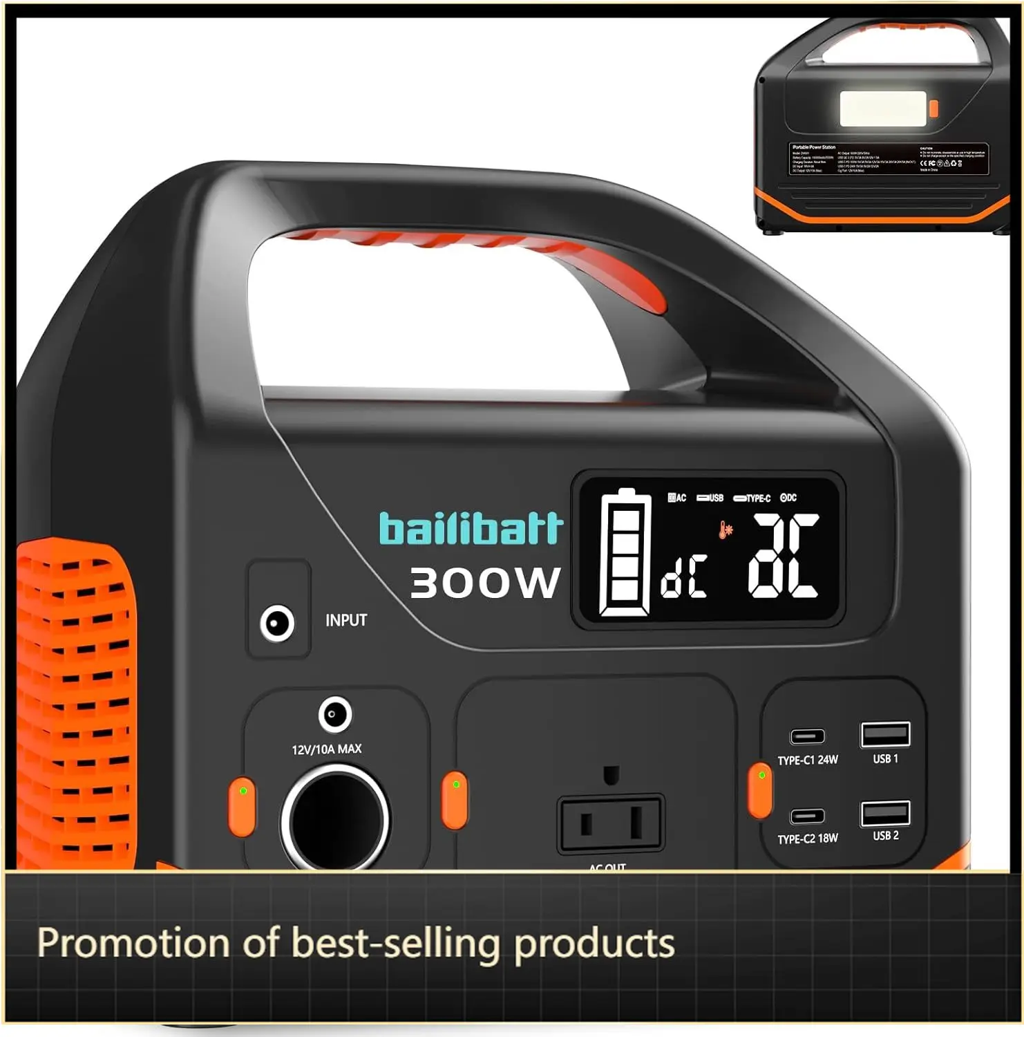 

Portable 266wh Power Generator 300W Lithium Battery Power Station For Camping Home Use Outdoor Emergency Backup With 110V Pure S