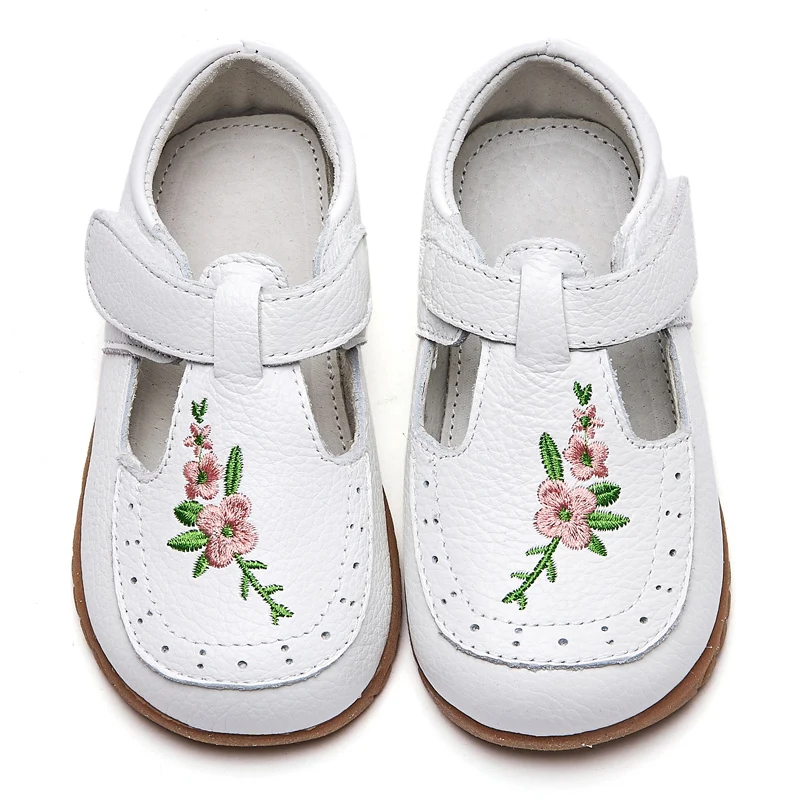 Toddler Girls Dress Shoes Little Kids T-strap flower decor Flats