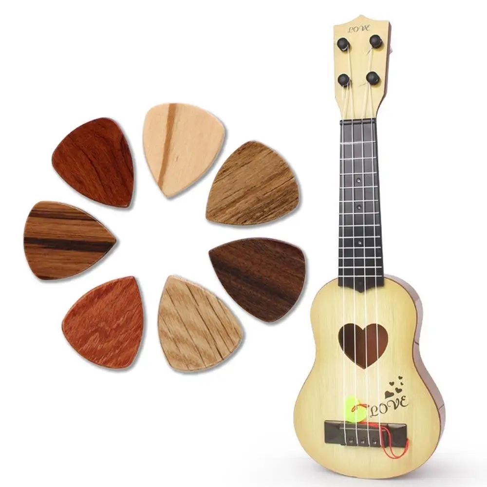 For Electric Guitar For Ukulele Hearted Shape Wooden Guitar Pick Guitars Accessories Finger Guitar Pick Acoustic Guitar Pick