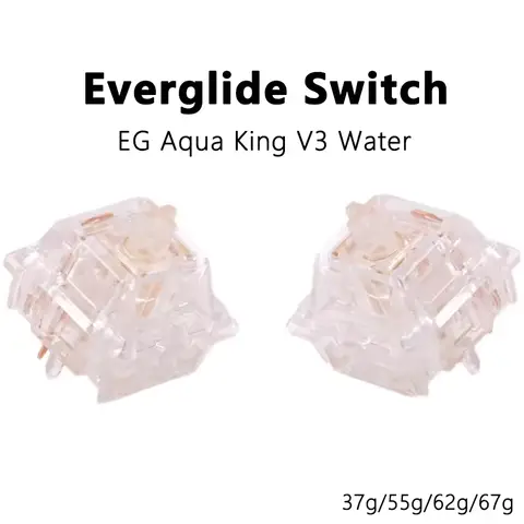 에버글라이드 EG 아쿠아 킹 V3 리니어 스위치 5핀, RGB, 55g, 62g, 67g (기계식 키보드용), 50m 수명 투명 바디 MX 스위치