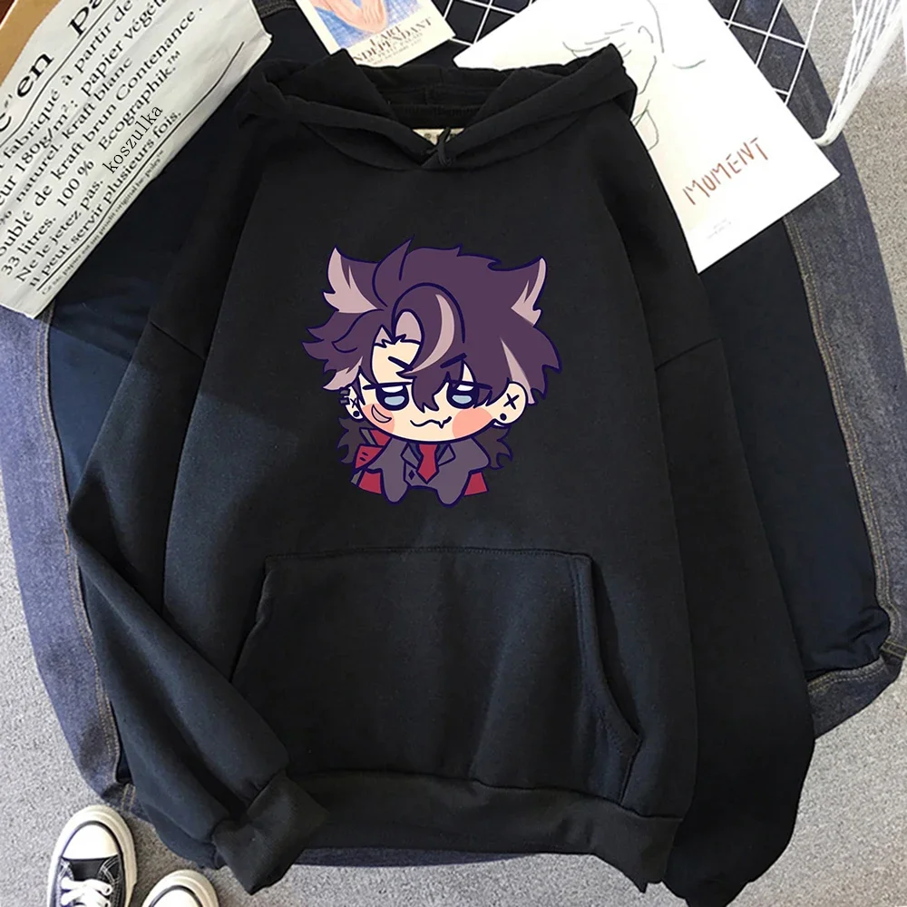 Kawaii Wriothesley Hoodie Women Aesthetic Graphic Genshin Impact Hoodies Unisex Anime Cartoon Vintage Pullover Sweatshirts Tops