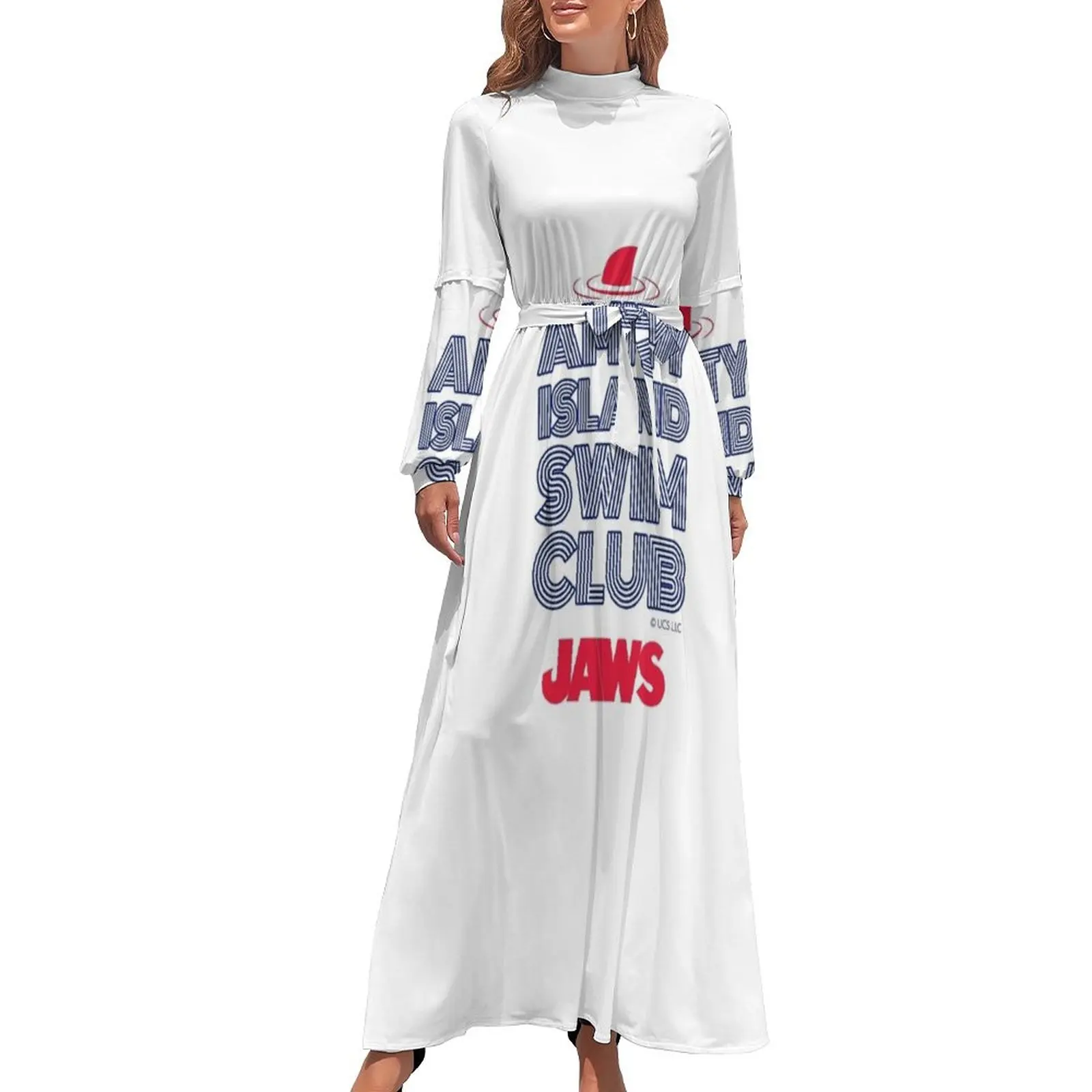 

JAWS JAWS MOVIE - BEST FILM SHARKS - USA - AMITY ISLAND SWIM CLUB 1975 Long Dress birthday dress loose women's dress
