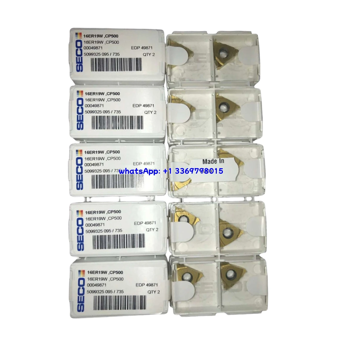 100% Original 16ER 16NR 16ER/16NR 1.5/2.0 14/18/20 ISO-A2/ISO/NPT/UN CP500 Thread Insert