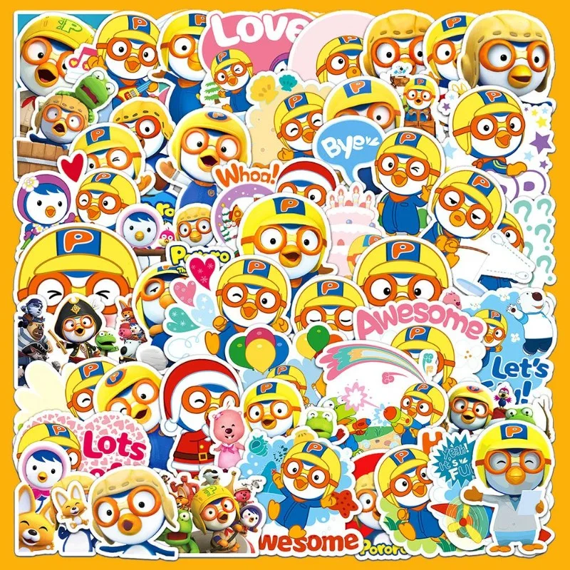 

Pororo Anime Cartoon Cute Creative Doodle Stickers Kawaii Cute Waterproof Notebook Decoration DIY Stickers Toy Gift Wholesale