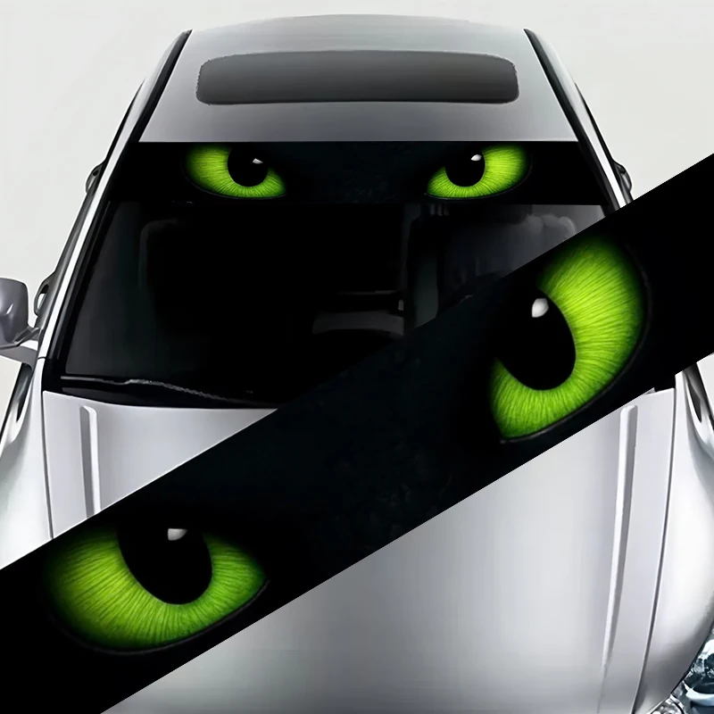

1 Night Fury Green Eye Fantasy Wind Decorative Strip Car Front Windshield Sticker - Waterproof and Scratch Resistant Vinyl