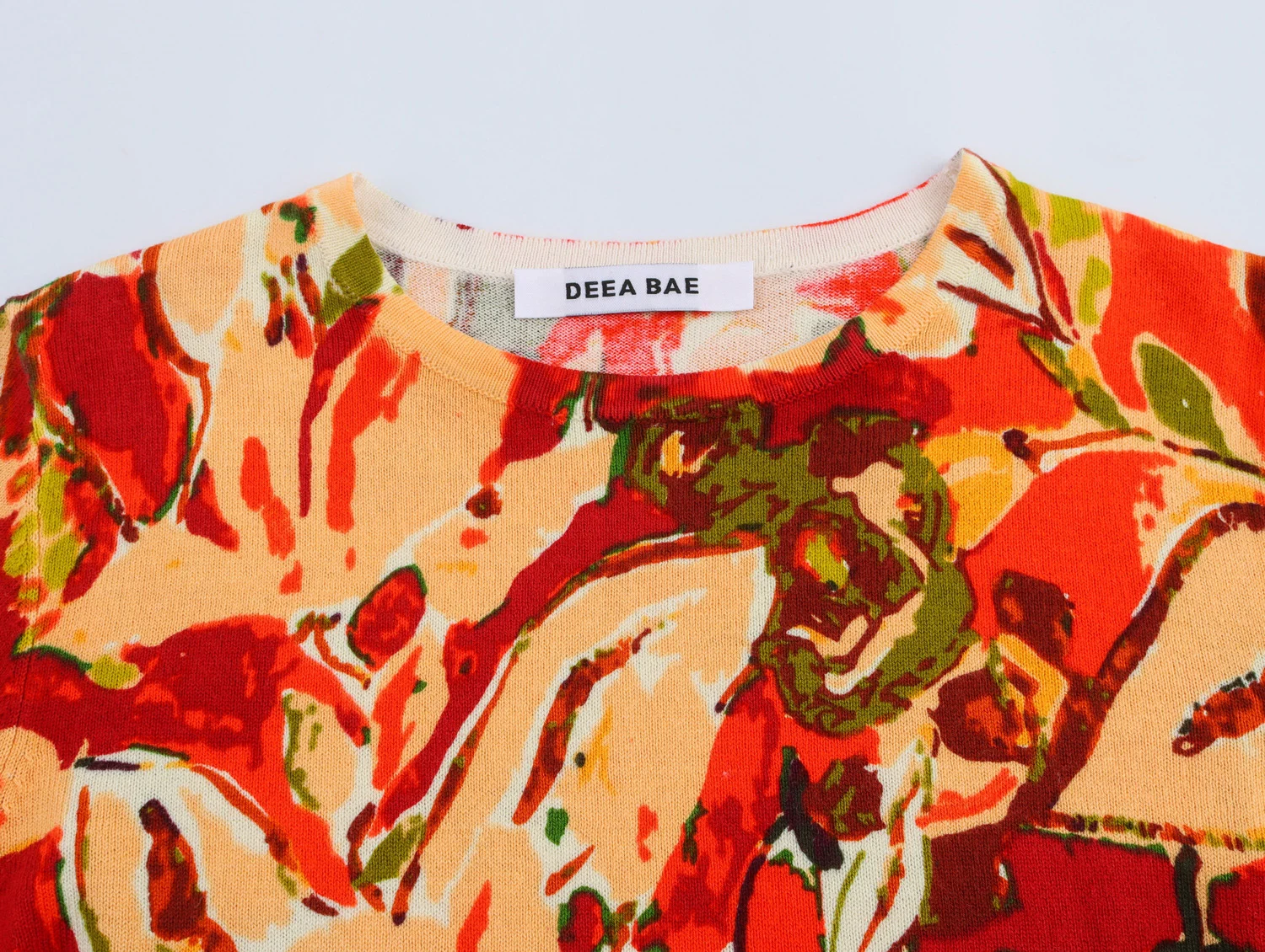 DEEABAE Wiosenna nowa odzież damska Temperamentowy nadruk z długim rękawem i okrągłym dekoltem Modny sweter z dzianiny