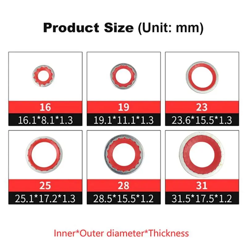 600Pcs A/C Gasket Assortment,AC Compressor Seals Automotive Air Conditioning Compressor Port Seal Washer Kit-A45M