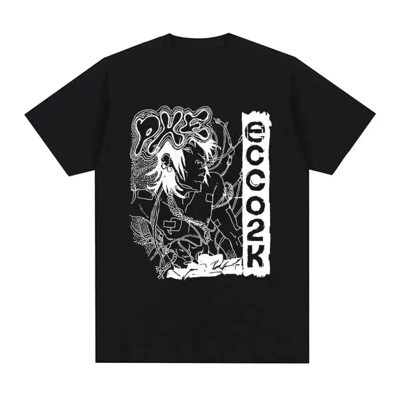 Rapper Ecco2K Bladie Drain Gang Graphic T Shirt Men'S Fashion Hip Hop Gothic Sho