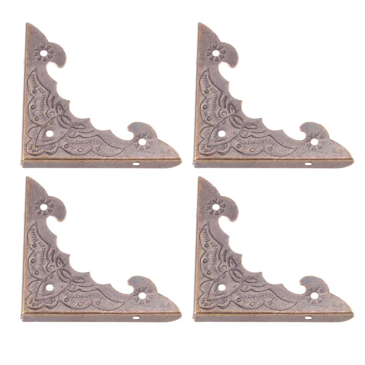 

4Pcs Brass Golden Silvery Jewelry Box Wrap Corner Protector Durable and Practical Long Service Life Tin Box Wrap Corner