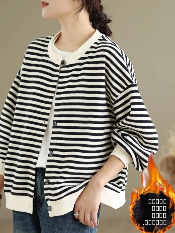 

Women's Thiened Long Sve Sweatirt Silver Velvet Buttoned Outerwear Casual ape Sanlass ape Pear ape