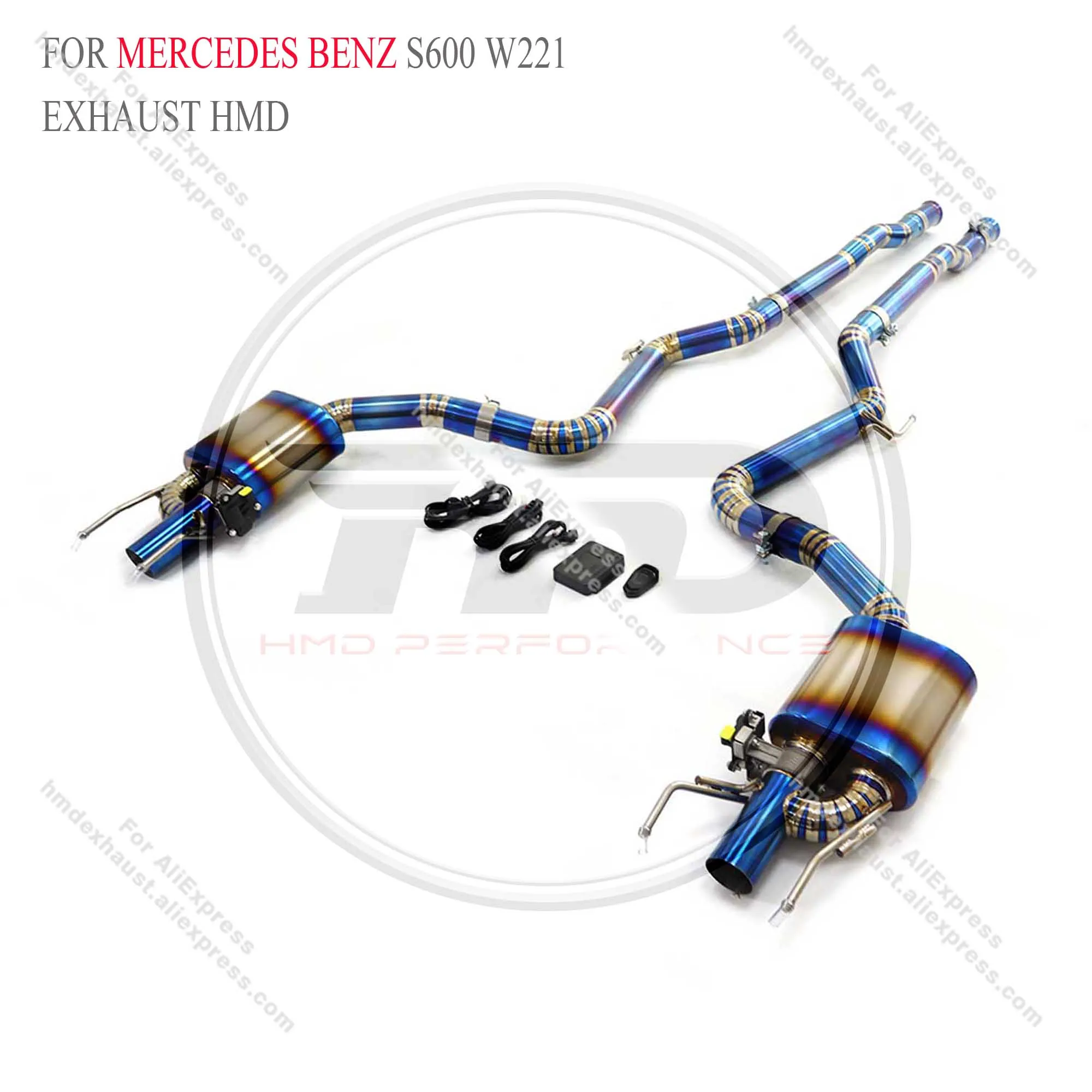 HMD Titanium Exhaust System Performance Catback for Mercedes benz S600 W221 with valve