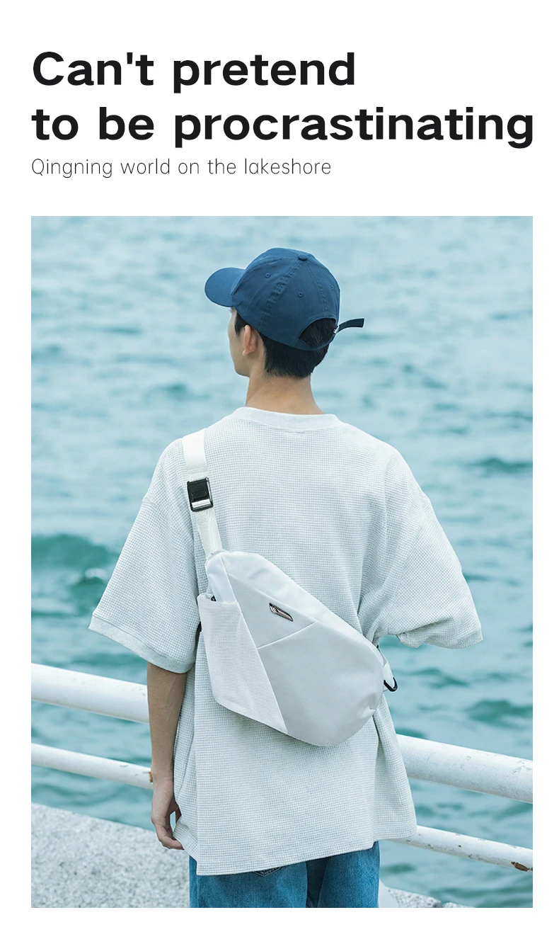 TANGCOOL Herren wasserdichte Sling-Brusttasche mit mehreren Taschen, Umhängetasche mit magnetischer Schnalle für den täglichen Gebrauch im Freien auf Reisen – Detail 8
