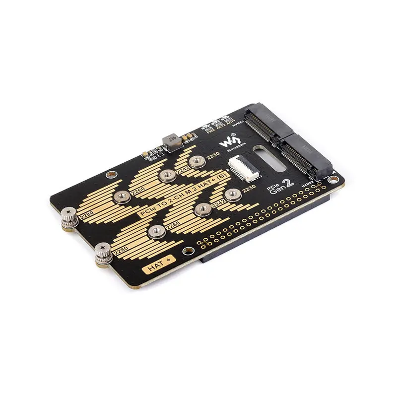 PCIe to M.2 Expansion Board Dedicated for Raspberry Pi 5,Supports NVMe Protocol, Dual-Channel High-Speed Read & Write