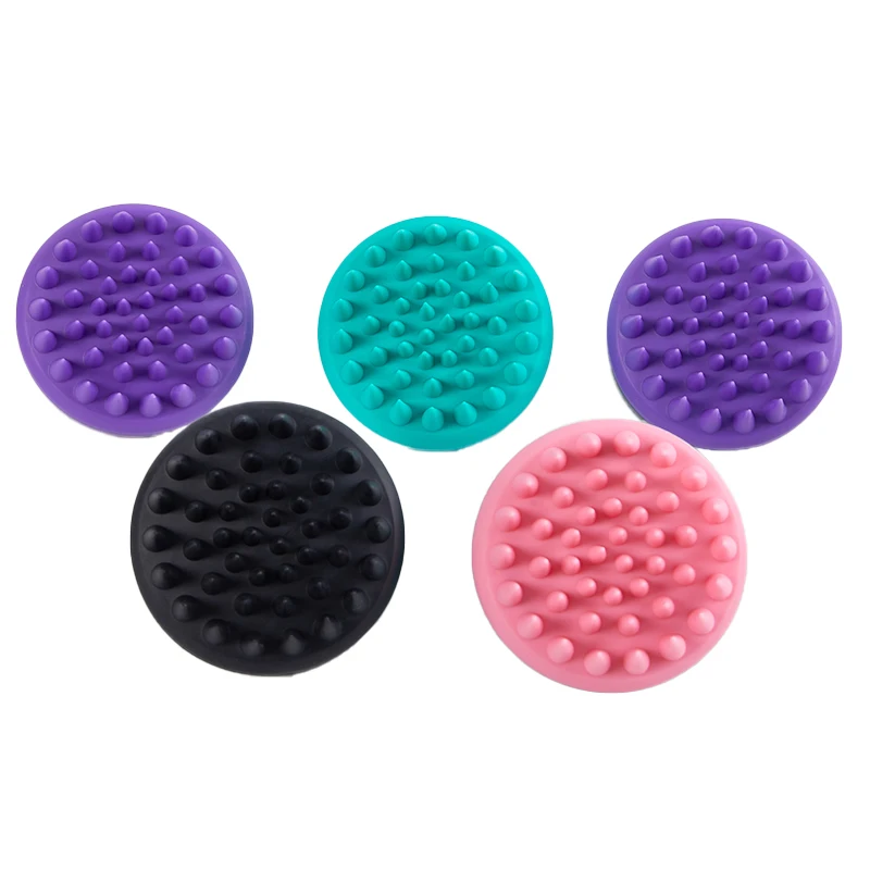 Brosse à shampoing en silicone portable, brosse de massage du cuir chevelu rond et doux, brosse de bain, brosse de douche à cheveux, peigne de soin des cheveux, 1PC