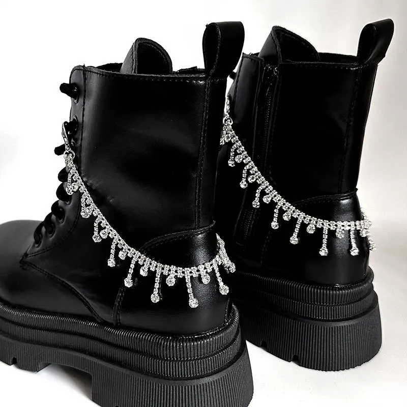 

1 шт. роскошная цепочка со стразами для кед, ботинок, аксессуары для обуви, DIY, карабин, женские украшения для вечеринок, декор для обуви