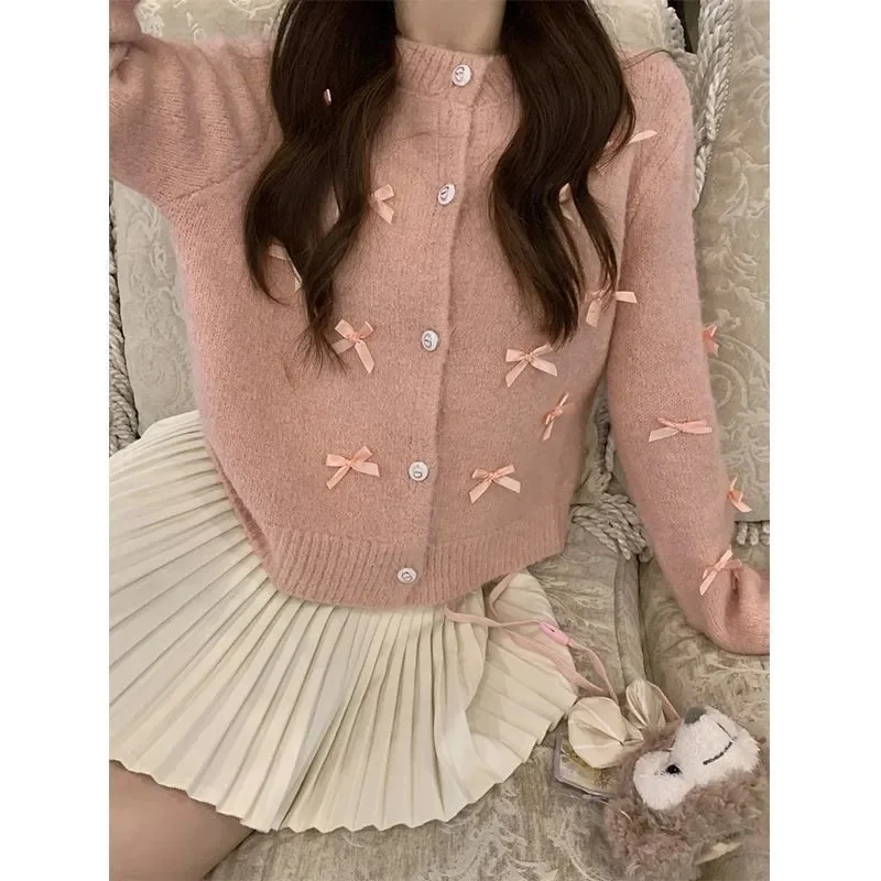 

Faionable Knitted Sweater Coat for Women with Knot Ele Sle Spring Unique Top Quali Glue Fiber