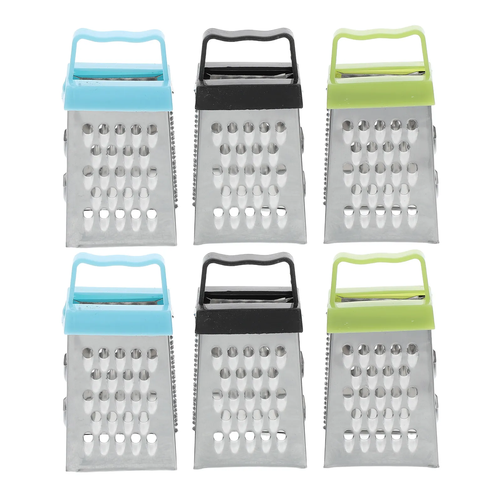 Juego de 6 Mini Ralladores de Queso de Acero Inoxidable 4 en 1, Utensilio de Cocina Versátil para Rallar, Pelar, Rebanar y Triturar Queso y Jengibre