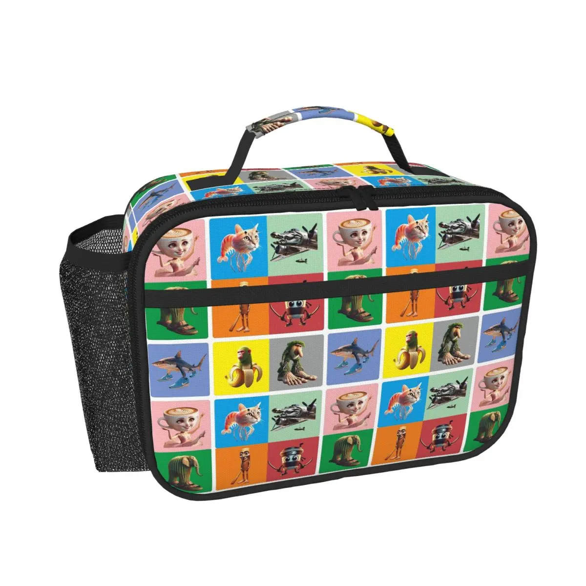 Italian Brain Rot Anomaly Insulated Lunch Bag for Women Children Leakproof Food Boxes Thermal Lunch Box Tote