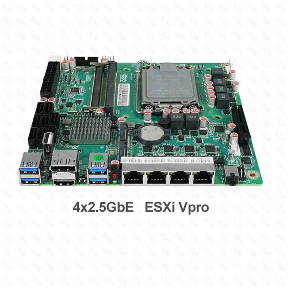 NAS Set Q670 MINI ITX اللوحة الأم وحدة المعالجة المركزية كومبو vPRO مع 12-14th Core DDR5 16-32G 4800MHz دعم 2xM.2 NVME 8xSATA3.0 خادم المنزل
