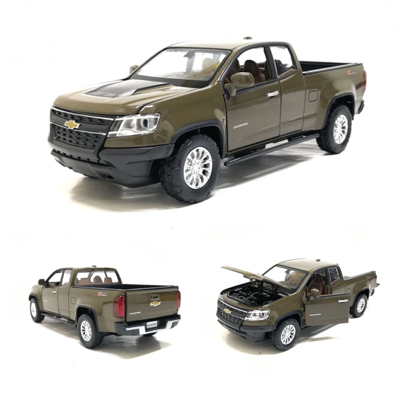 1/32 Chevrolet Colorado ZR2 Alloy Pickup Model Diecast Metal Toy Off-road Vehicle Car Model Simulation Sound Light Gift