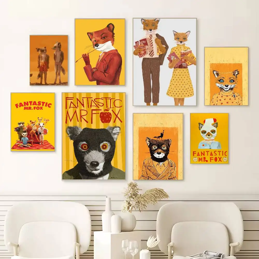 

Mr. Fox The Fantastic Poster HD Quality Wall Art Retro Posters For Home Room Wall Decor Self Adhesive