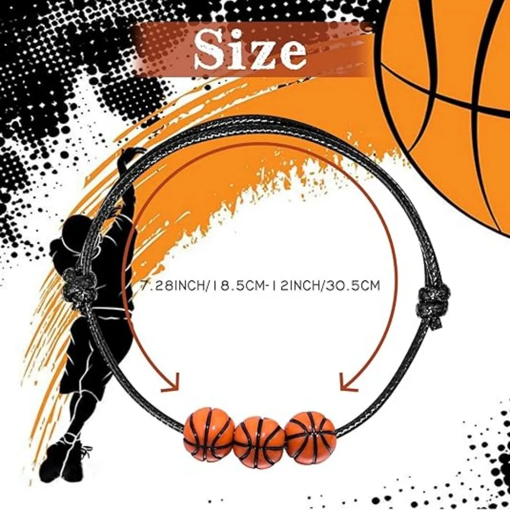10pcs Sports Party Gift Bracelets - Adjustable Beaded Ones (Football/Basketball/Baseball/Volleyball) & Inspirational Wristbands view 2
