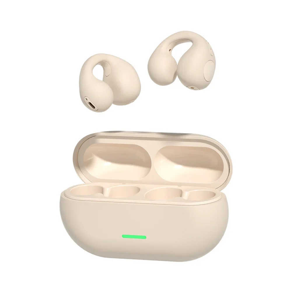 Open Ear Headphones Wireless Clip-On Earphones With Built-in Mic Bone Conduction Touch Control Headphones For Sports