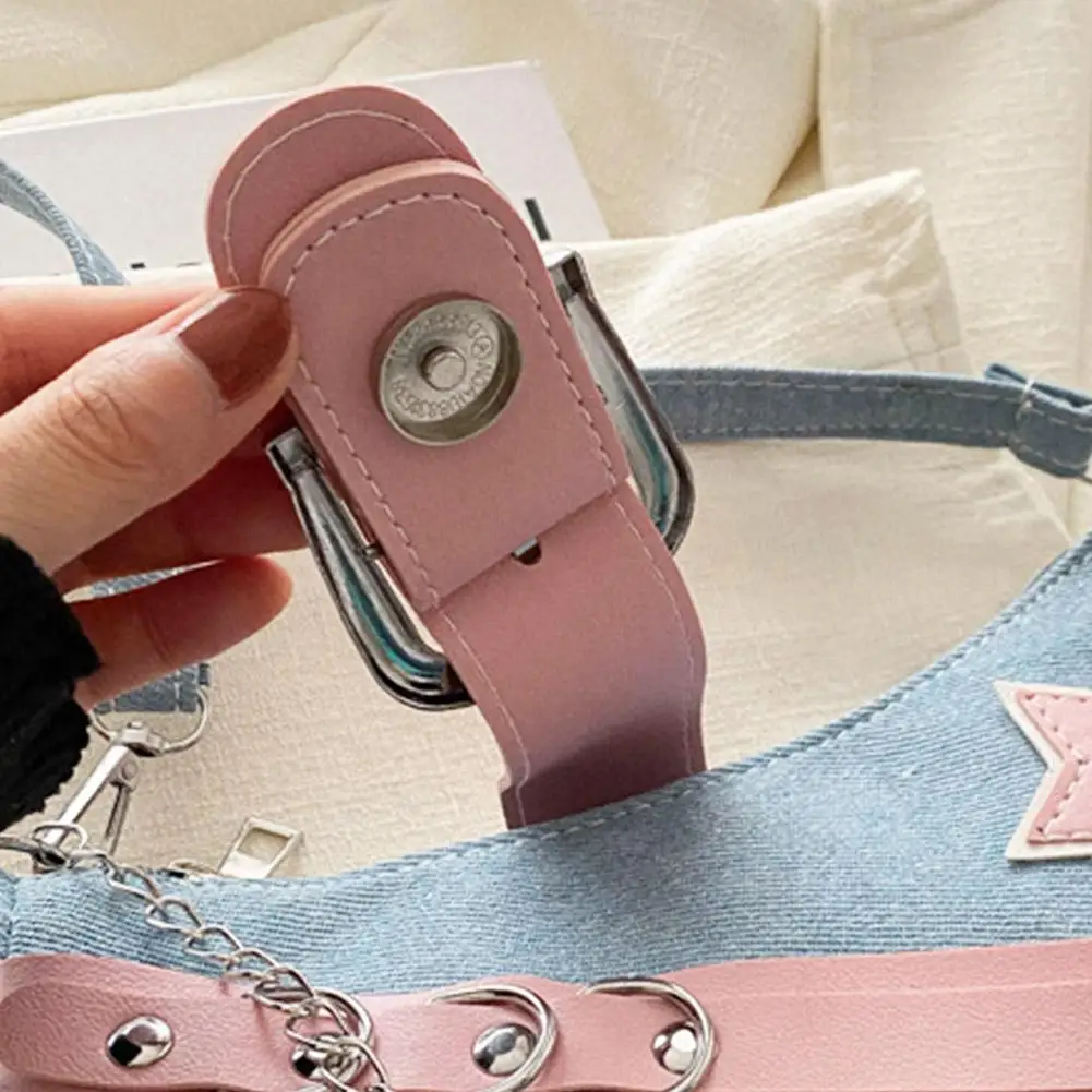 Mode Y2k Unterarmtasche Mini Handtaschen Sternmuster und Retro Nieten Umhängetasche Kleine quadratische Form Kette Pendeln Achseltasche – Detail 32