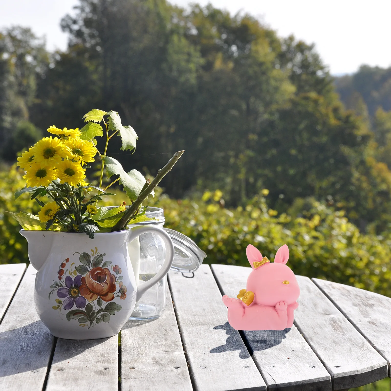 

Resin Cartoon Rabbit Desktop Decoration Micro Landscape Small Miniature Zodiac Bunny Resin Craft Desk Bunny Ornament