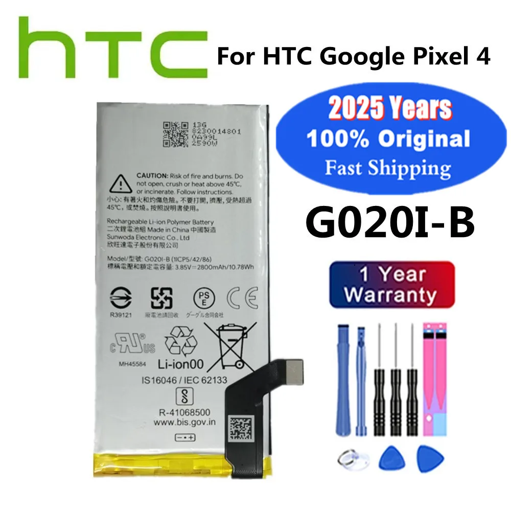 

Оригинальный аккумулятор G020I-B на 2025 год G020IB для HTC Google Pixel 4 Pixel4, аккумулятор для мобильного телефона, 2800 мАч