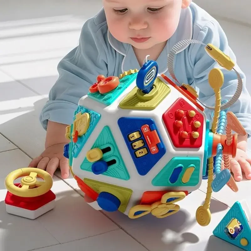 لعبة تعليمية متعددة الاستخدامات للأطفال الصغار 22 مكعب نشاط جانبي مع التعرف على الألوان ذات الشكل الهندسي وتنمية المهارات 15UB #2