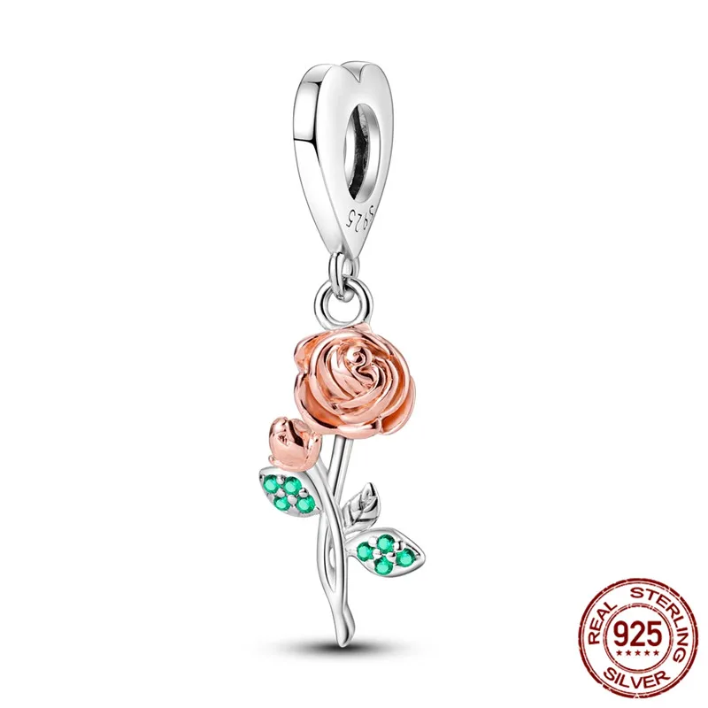 

925 Sterling Silver Beaded Flower Pendant, Perfectly Matched with an Original Bracelet, DIY Women's Jewelry Gift