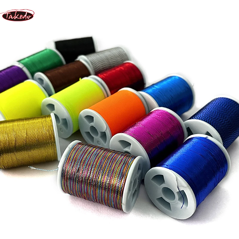 TAKEDO TN01 0.22mm 0.28mm 100 YARD Good Quality B Axis NCP Thread Tying Hooks And Guides Colorful Thread For Fishing