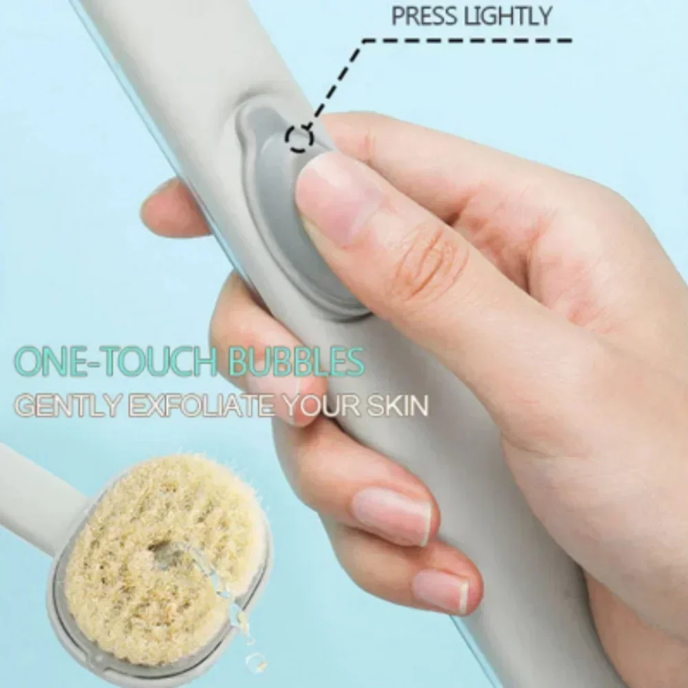 Long Handle Cleaning Brush Massager Cleaning Tools Exfoliating Scrub Body Scrubber Back Shower Sponge Bathroom Accessories