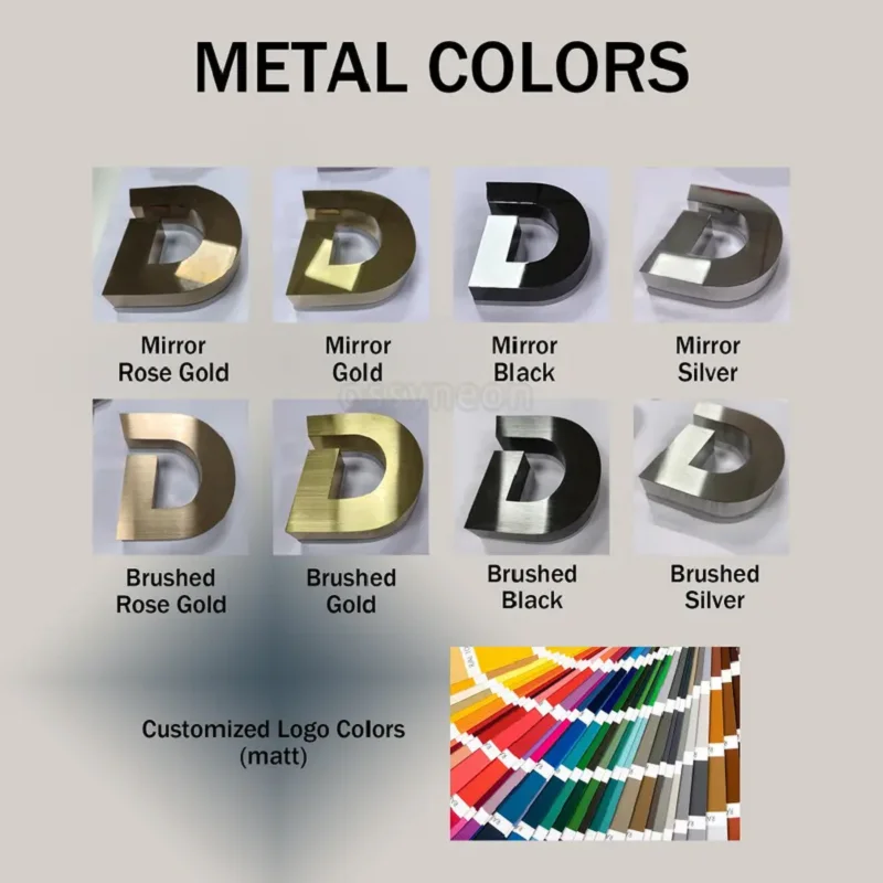 Custom Backlit Business Sign Smalle  Metal Letters Custom 3D Logo Stainless Steel for Wall Beauty Salon Reception Office Decor