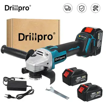Drillpro 125ミリメートルM14ブラシレス電気アングルグラインダー切断機リチウムイオンバッテリー電動工具マキタ18vバッテリー