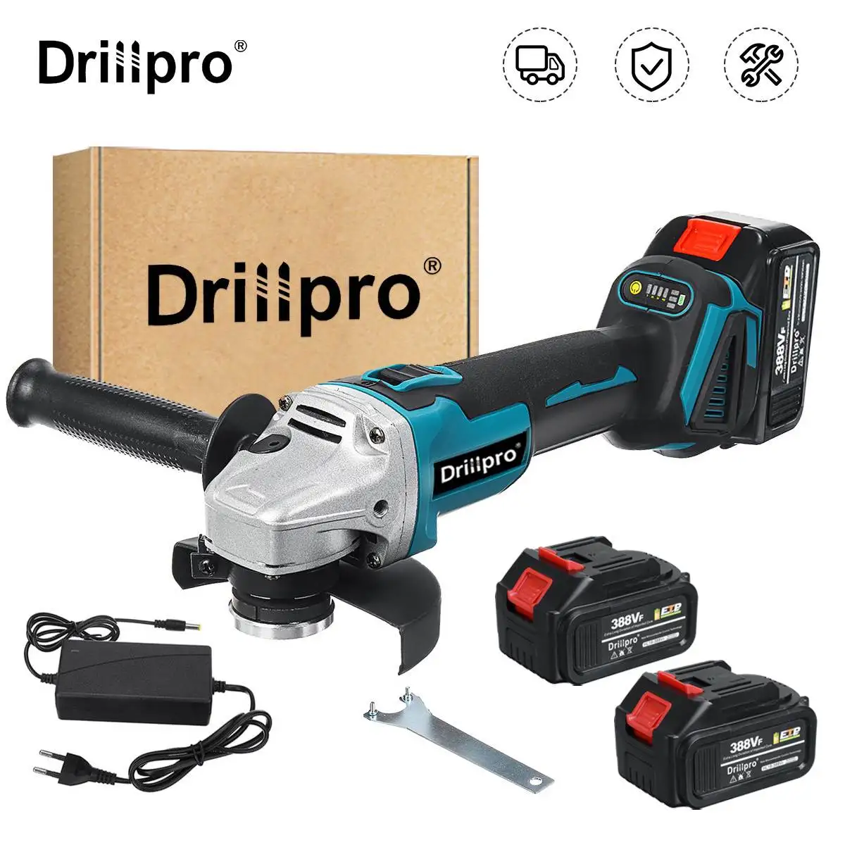 Drillpro 125 mm M14 Brushless Ângulo Moedor Elétrico Máquina de Corte com Bateria de Lítio-íon Ferramenta Elétrica para Makita 18v Bateria