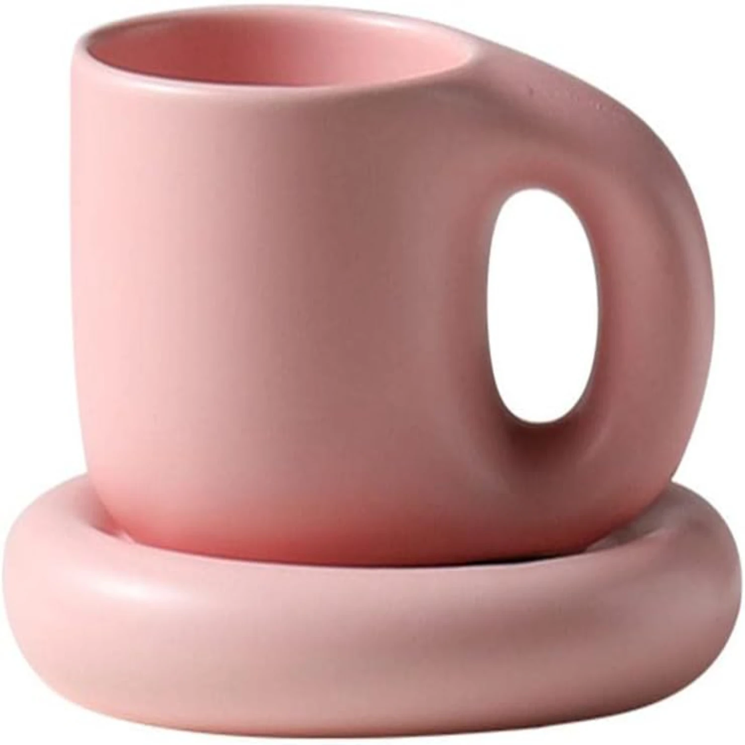 

Beautifully crafted set of 4 elegantly styled matching ceramic coffee cups and saucers - perfect addition to elevate your home o