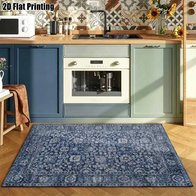 1Pc Vintage European Palace Pattern Rug, Machine Washable, Personalized Decoration, Suitable for Vintage Style Home, Applicable to Living Room, Bedroom, Entryway, Office, Corridor and Other Areas