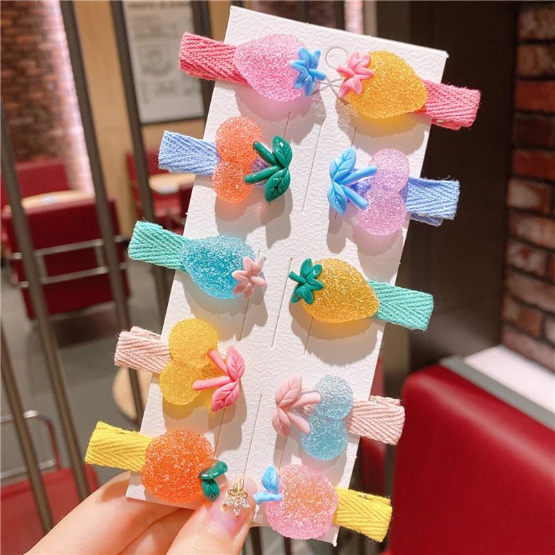 10Pcs Hair Clip Set Girls Cute  Cartoon Hair bands Hair Accessories Ice Cream Unicorn Hairpins Headband Barrettes Kids Headdress