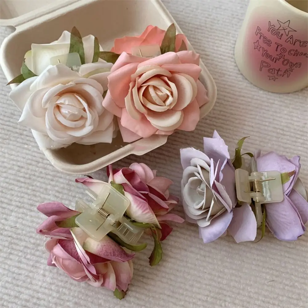 

Personalized Peony Flower Flower Hair Claw Cloth Ponytail Clip Rose Hair Clip Headdress Shark Clip Large Shark Clip Daily