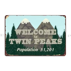 Welcome to Twin Peaks Metal Tin Sign Personalized Wall Decor for Pub Kitchen Cave Vintage Style Poster Plaque for Home