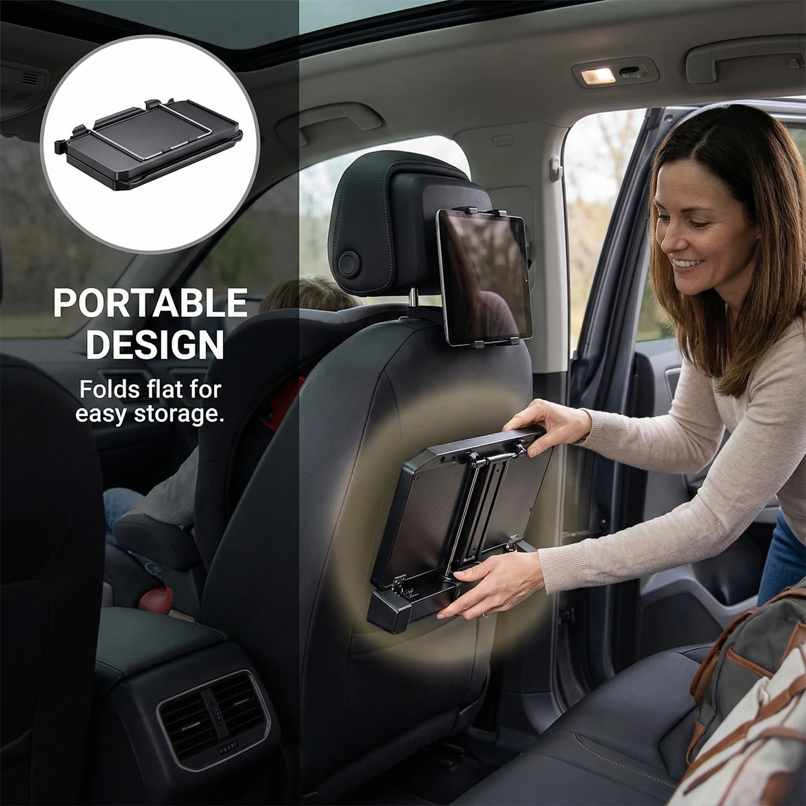 

Складной столик на заднее сиденье: противоскользящий, для еды, работы и компьютера, устойчивая полка для пассажиров в дороге