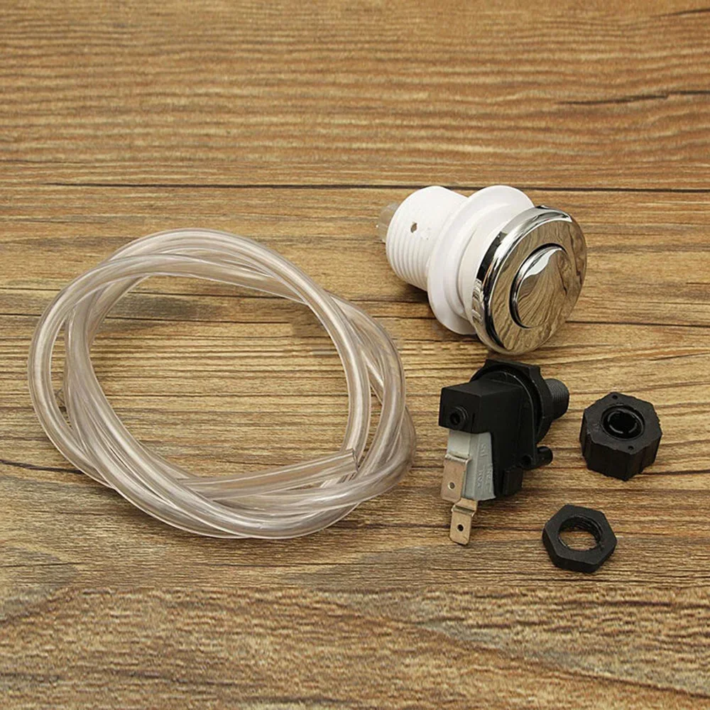 On/Off Push Button Switch Jetted Jet Bath Spa Hose Air Pool 1m Hose Air Pressure Switch Rated At 16amp 125-250V