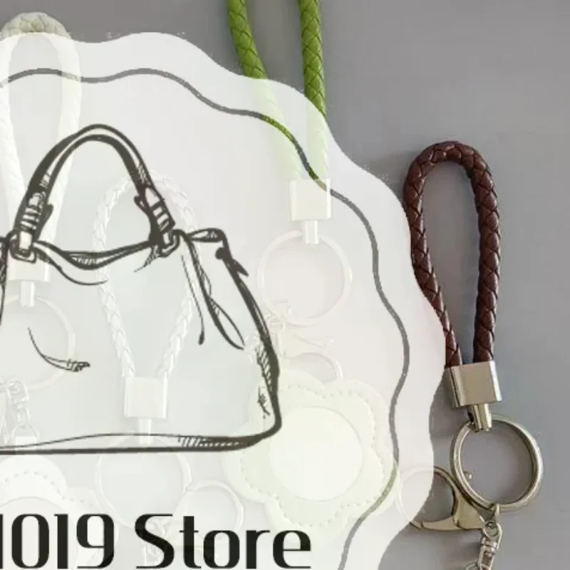 Multicolor Flower Shaped PU Leather Keychain With Braided Wrist Strap Sturdy Metal Clasps For Bag Decor Daily Use Gifts