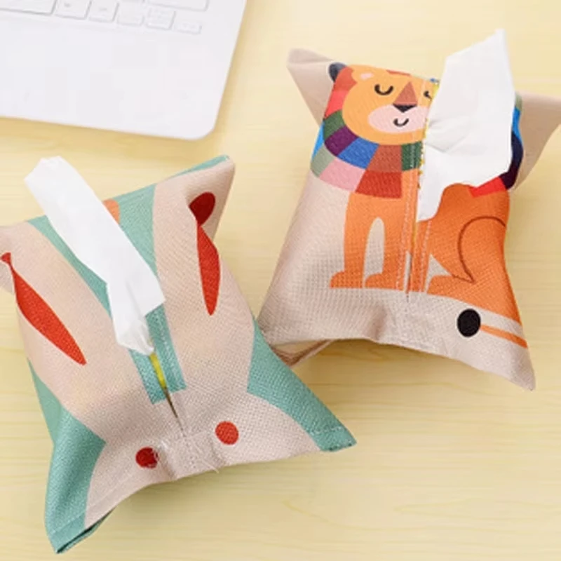 

Cotton linen Tissue Box Car Tissue Container Kitchen Desk Organizer Home Living Room Decoration Napkin Tissue Holder Container