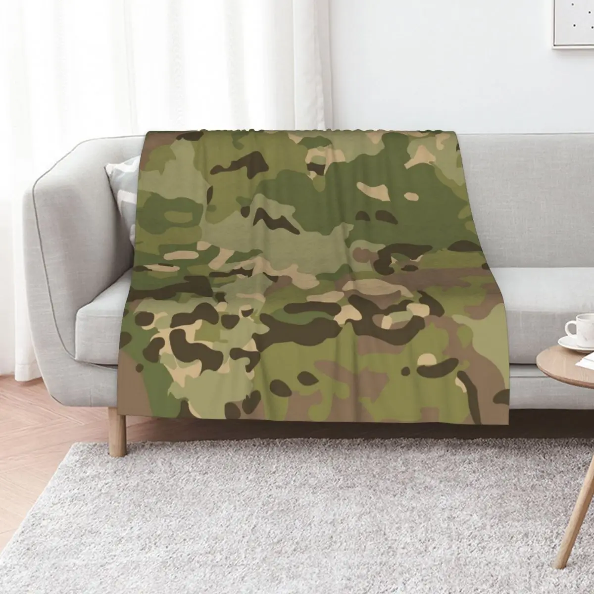 Woodland Hues Camo - MultiCam Camouflage Throw Blanket Decoratives for sofa Luxury Thicken Sofas warm for winter Blankets