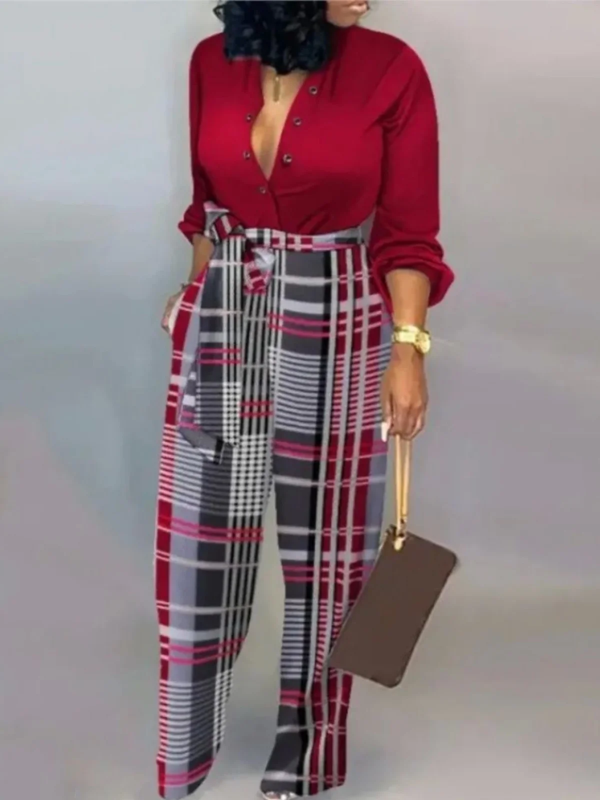 Damski kombinezon z wysokim stanem, luźne spodnie z szerokimi nogawkami, wygodne długie spodnie, modny jednoczęściowy strój dla kobiet.