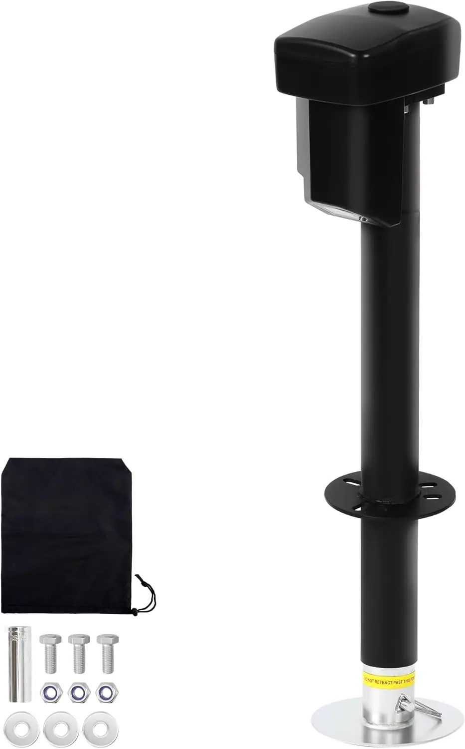 

12V Electric Tongue Jack 5000lb Heavy Duty Trailer Jack with LED Light & Drop Foot, 18' Travel, Protective Cover Included