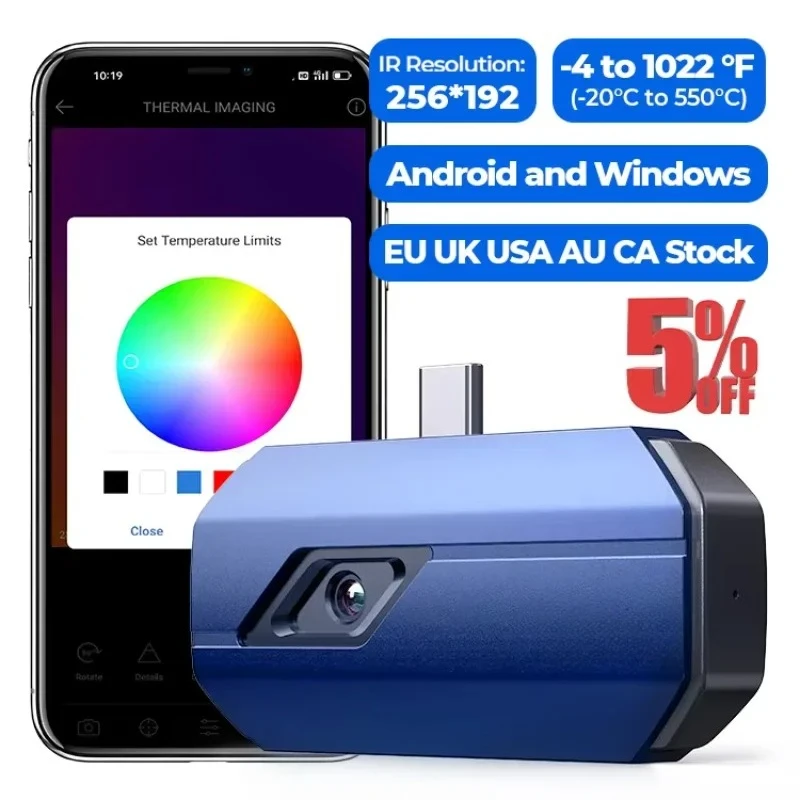 

TC001 256x192 High Resolution Mini Portable for Smartphone Android Car IR Infrared Thermal Imager Scanner Imaging